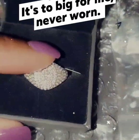 Size 4 Pave Sterling Silver Pinky Signet Ring - Picture 3 of 4